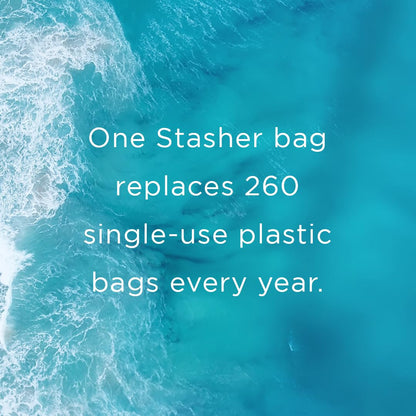 Stasher Premium Silicone Reusable Food Storage Stand-Up Mid Bag, Clear, Microwave, Sous Vide, Dishwasher, Oven and Freezer Safe, BPA Free, Leak-free, Eco-friendly, 56 Oz