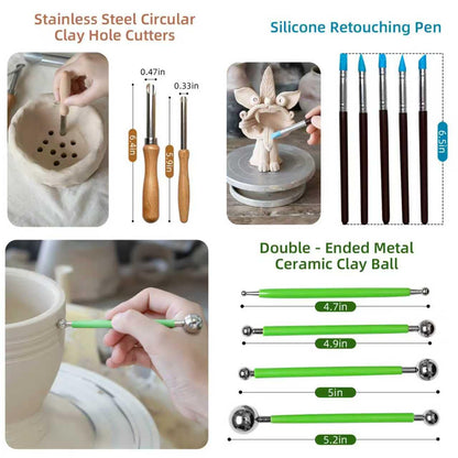 36 PCS Clay Tool, Clay Sculpting Tools Kit, Pottery Tools Can be Used for Stippling, Carving, Molding, and Shaping Clay Crafts, for Beginners, Hobbyists, Artists