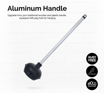 NEIKO 60180A Toilet Plungers, 3 Pack, Patented All-Angle Design, Heavy Duty, Aluminum Handle, Residential, Commercial, and Industrial Building Sanitation Use