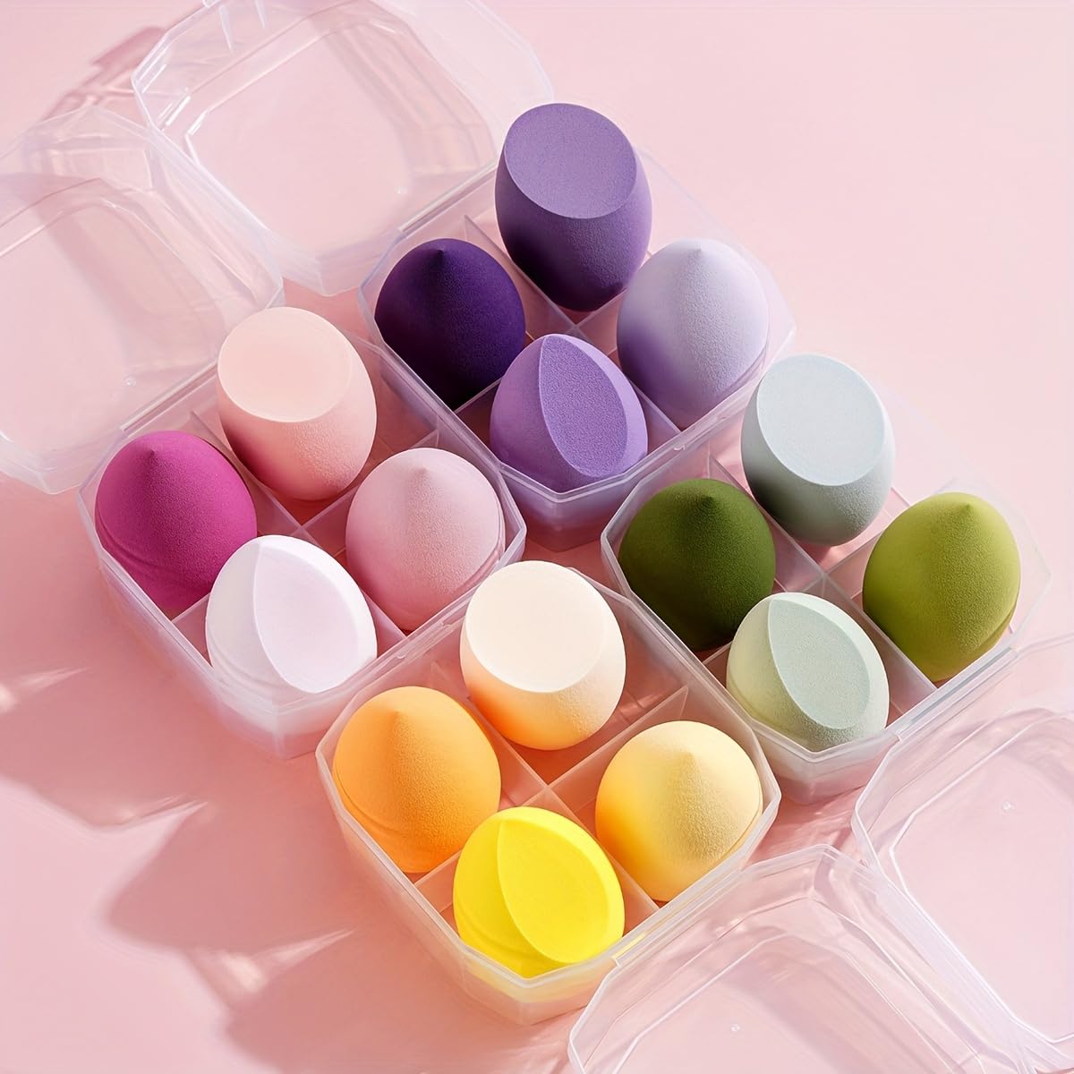 4 Pcs Makeup Sponges Blender Set Professional Beauty Sponge Foundation Blending Blender Beauty Sponge For Makeup Tool with Gift Box Latex-Free Dry Wet Use Foundation Cosmetic Makeup Accessories