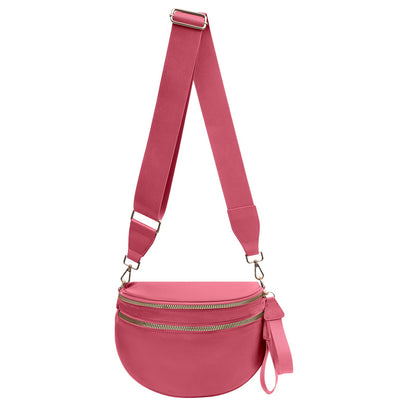 Nylon Crossbody Bags Bum Bag for Women Large Sling Bag Purse with Adjustable Strap（Black）