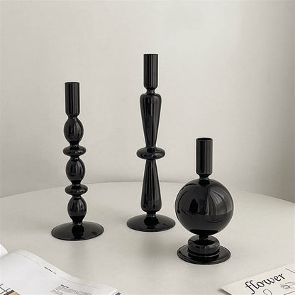 YUHUAWF Candle Holderss European Glass Candle Holders Light Luxury High-end Fashion Ornaments Miserable Decoration Candlestick Decorative Candlestick(A)