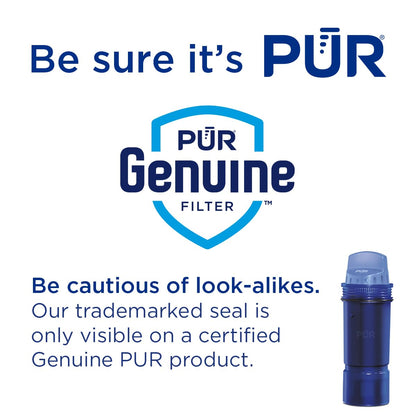 PUR 7-Cup Water Filter Pitcher with 1 Genuine PUR Filter, 3-in-1 Powerful Filtration, BPA Free, Dishwasher Safe, Smoke, PPT710BA