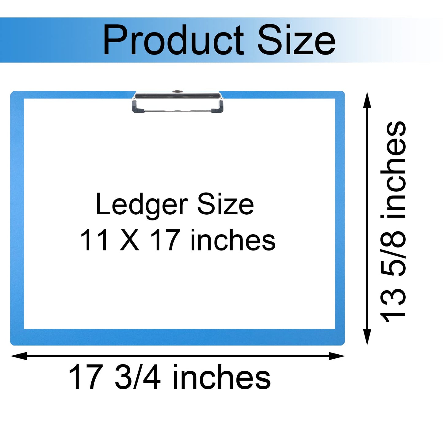 Acocony 11x17 Clipboard Landscape Super Tough Extra Large Clipboard Low Profile Clip Not Fragile 11 x 17 Clipping Board PP Plastic Blue Pack of 1