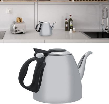 Tea All Black Flame Pattern Stove Top Tea Kettle, Stainless Steel Stovetop Teapot Kettle with Heat Resistant Handle