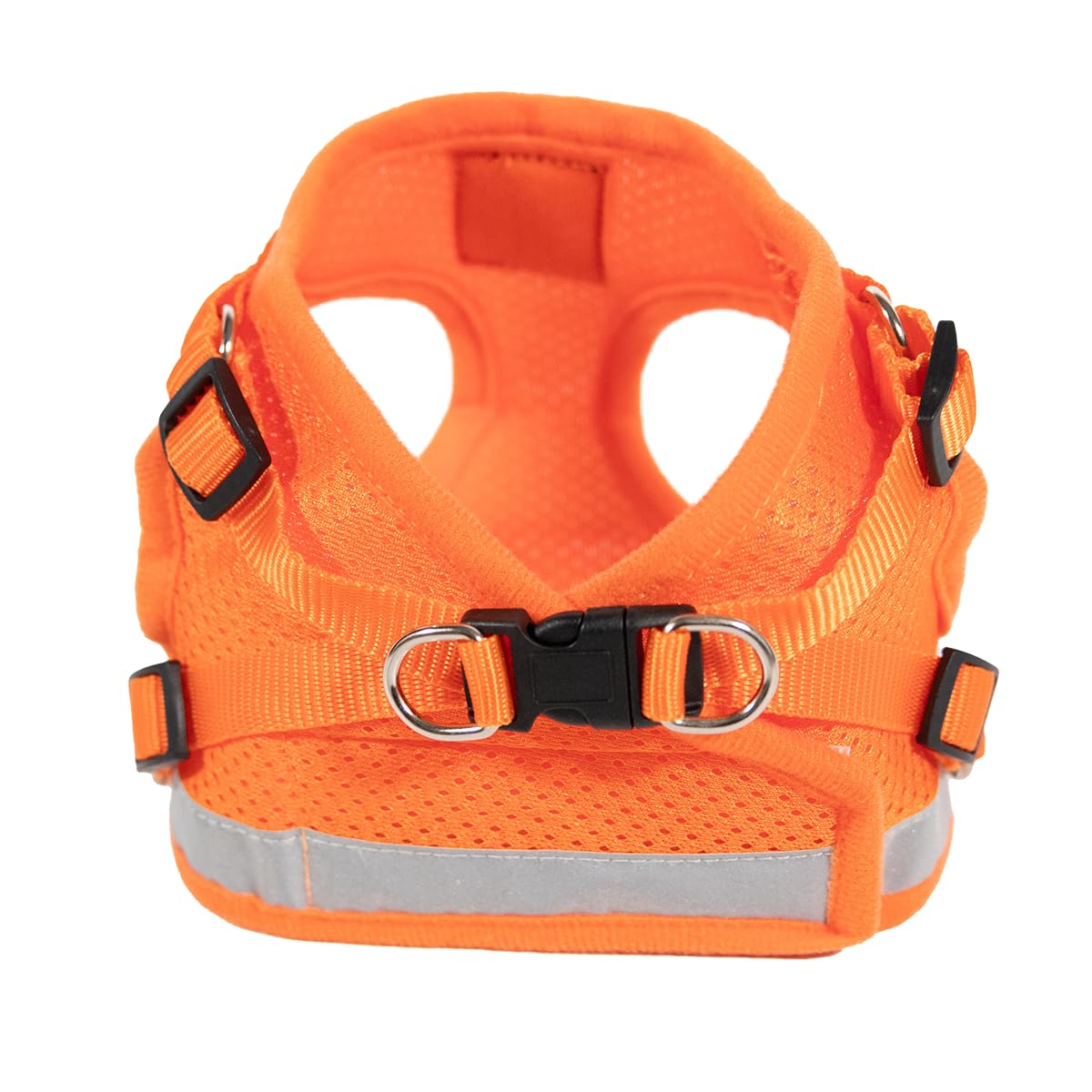 Travel Cat Harness and Leash Set - Adjustable Fit Mesh Cat Harness and Reflective Strap - Comfort Walking Vest for Kitten for Outdoor Walking, Hiking (Medium, Orange)
