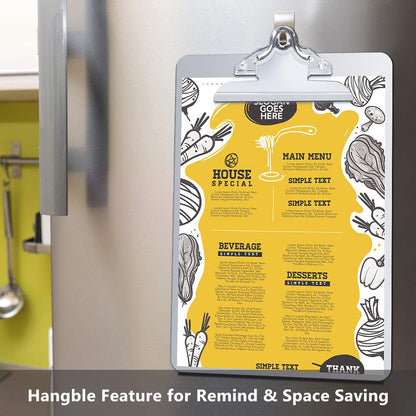 Metal Clipboard, Contractor Heavy Duty Aluminum Clipboard with High Capacity Clip, Rust-Proof Plate for Letter Size and A4 Paper Sheet, Supplies for Office, Jobsite, Medical, School, Law Enforcement