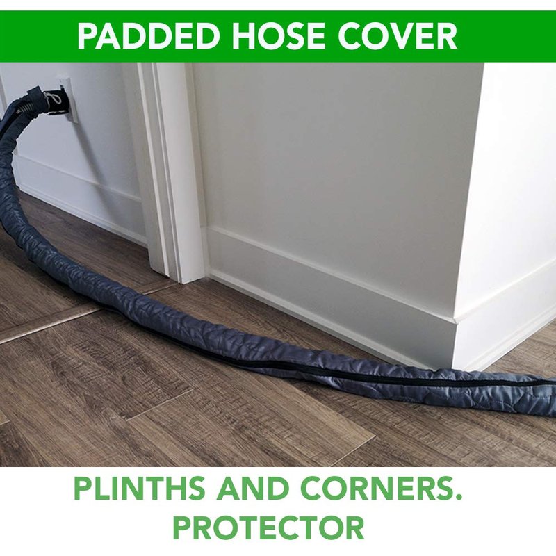 Nadair OVO Universal Padded Cover, Fits All 40 to 42 ft Central Vacuum Hose, Machine Washable, Easy to Install with Zipper, 42ft, grey, Model:ACCHO-COV40ZIP-OVO