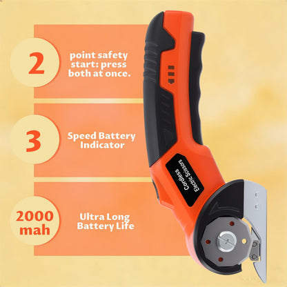 Lichamp Cordless Electric Scissors, Rechargeable Box Cutter, Carpet & Fabric Rotary Cutter with Safety Button, USB Charging for Cardboard Box, Plastic, Leather & More