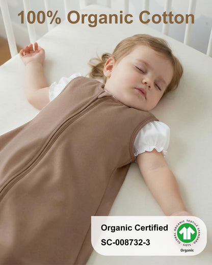 Yoofoss Baby Sleep Sack | 100% Organic Cotton Wearable Blanket for 18-24 Months | 2-Way Zipper, 3 Pack