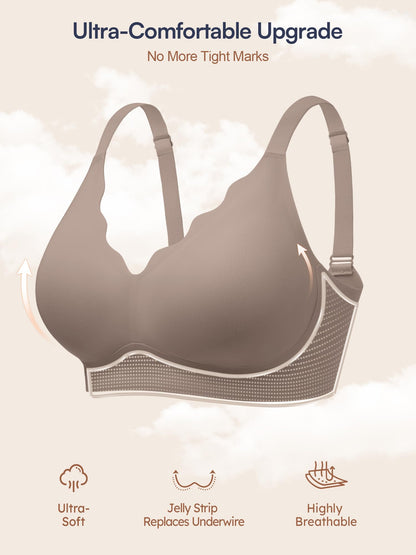 Wireless Jelly Bras for Women No Underwire with Support - S-2XL Seamless Bralettes Everyday Comfort Tshirt Padded Bra