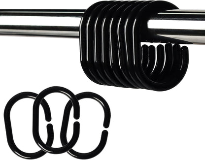 Premium Plastic Shower Curtain Rings, 24Pcs Hooks with Easy Snap Closure for Standard Shower Rods