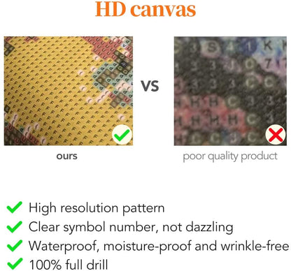 WHYCJXWL Diamond Art Full Drill Round Rhinestone, Bear Diamond Art for Adults and Beginners, DIY 5D Diamond Art Kits for Home Wall Decor (12X16 Inch)
