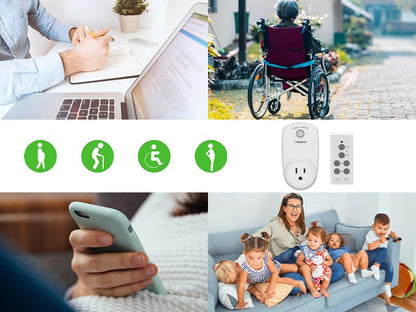 3 Pack Remote Control Outlet, TESSAN Wireless Electrical Plug Switch for Lights, Lamps, Fans, 100ft RF Range Indoor On/Off Switch, 1200W (1 Remote + 3 Outlet)