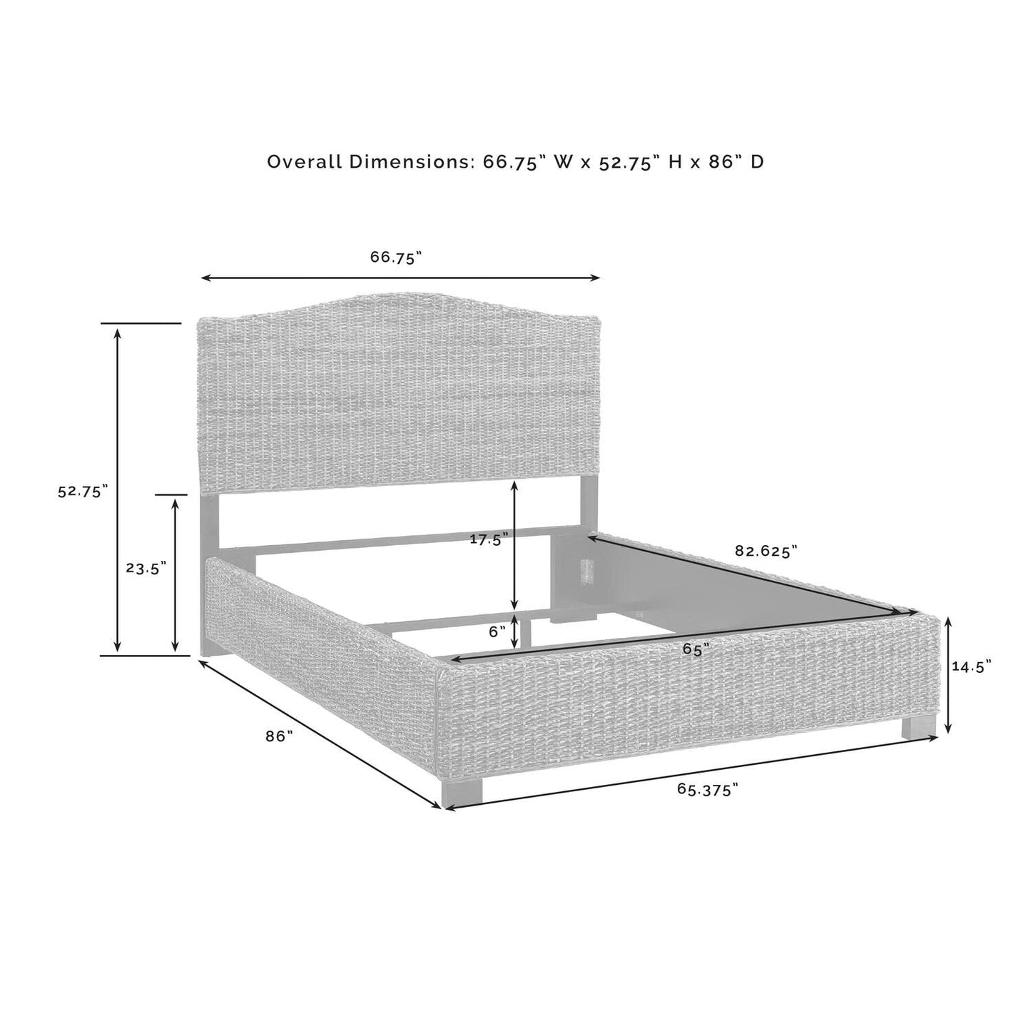 HomeStock Lakeside Living Bed Set, Queen Size, Natural, Steel, Wood Finish Banana Leaf - 86" L x 66.75" W x 52.75" H