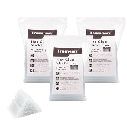 Treevian Mini Hot Glue Sticks 600PCS, Diameter 0.27 Inch, Length 4 Inches - All Temperatures，Hot Glue Gun and Hot Glue Stick Supplement Pack for DIY Craft and Gluing Projects