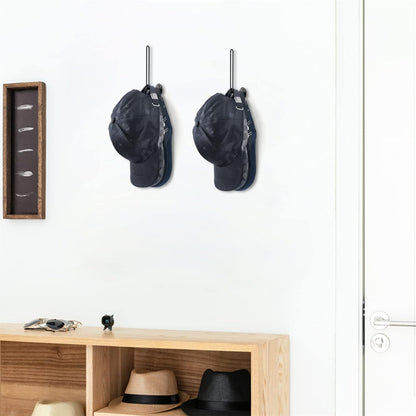 Mkono Set of 2 Black Hat Organizer for Baseball Caps, Wall Mount Hat Holder, 5 Inch Space Saving, Holds 20 Caps
