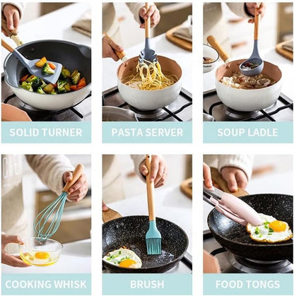 Infinite Kitchen Utensils Set, Silicone Cooking Utensils for Nonstick Cookware, Heat Resistant 392°F, Dishwasher Safe