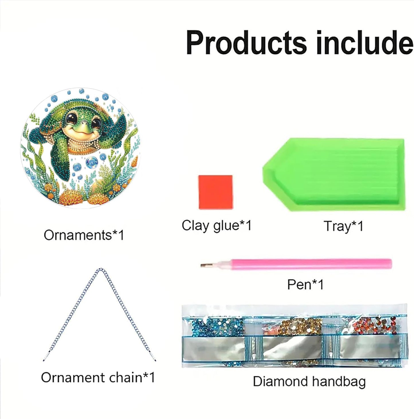 AIBOERL Diamond Art Hanging Kit for Adult,Special Shaped Rhinestone,Double Sided 5D DIY Acrylic Diamond Art Painting Window Pendants Home Garden Wall Hanging Kits Hanging Ornament (Turtles)
