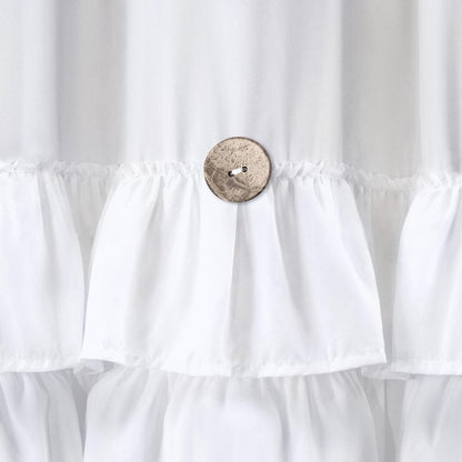 NDDYCU Ruffle Farmhouse Shower Curtain, White Vintage Shower Curtains for Bathroom Fabric Cute Rustic Cloth, 72" W X 72" L Inch