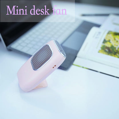 Hands-Free Personal Fan Necklace, Rechargeable Portable Neck Fan with Adjustable Lanyard for Women Kids Men, Pink