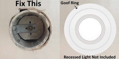 8 Pack Gloss White Goof Trim Ring for 8" Inch Recessed Can Lighting Down Light, Outer Diameter 8.6 Inches, Inner Diameter 6.2 Inches