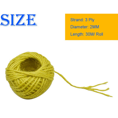 12 Color Jute Twine Natural Jute String 2mm 3 Ply for Artworks, DIY Crafts, Gift Wrapping & Embellishments - 33 Yard per Roll
