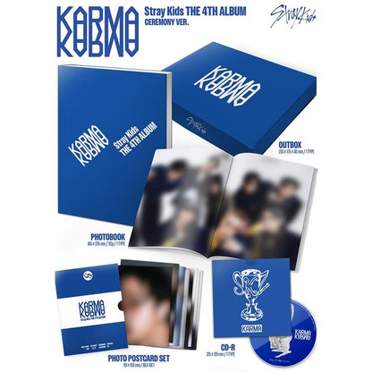 STRAY KIDS KARMA [CEREMONY Ver.] 4th Album + Pre-Order Gift & 3 Extra Photocards Set