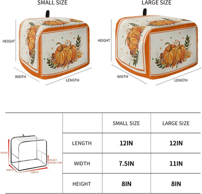 Fall Pumpkin Toaster Cover 2 Slice - Thanksgiving Watercolor Orange Pumpkin Maple Leaf Kitchen Appliance Cover
