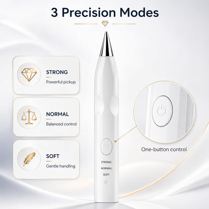 TUCEVSX Electric Diamond Painting Pen Kit, Cordless USB-C Rechargeable Diamond Art Tool with Vacuum Pickup, No Wax, 3 Suction Levels, Interchangeable Tips, Low Noise for DIY Craft Lovers.(White)