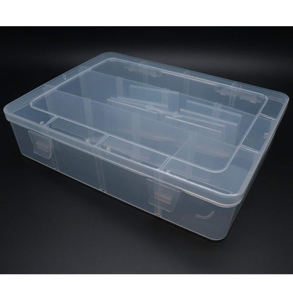 Xiaoyztan Clear Plastic Organizer, 12 Grids with Adjustable Dividers, Jewelry Box Bead Storage Container for Small Parts, Fishing Tackle, DIY Crafts, and Earrings