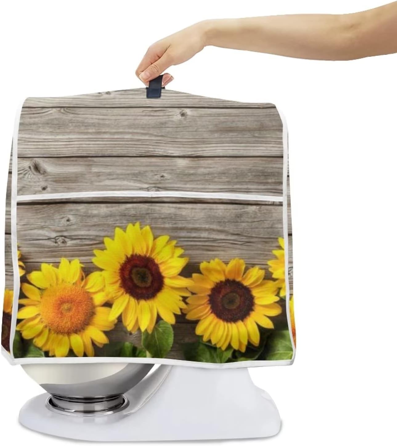 Stand Mixer Cover Compatible with Kitchen Aid, Cute Sunflower Dustproof Covers with Accessories Pockets for Mixers