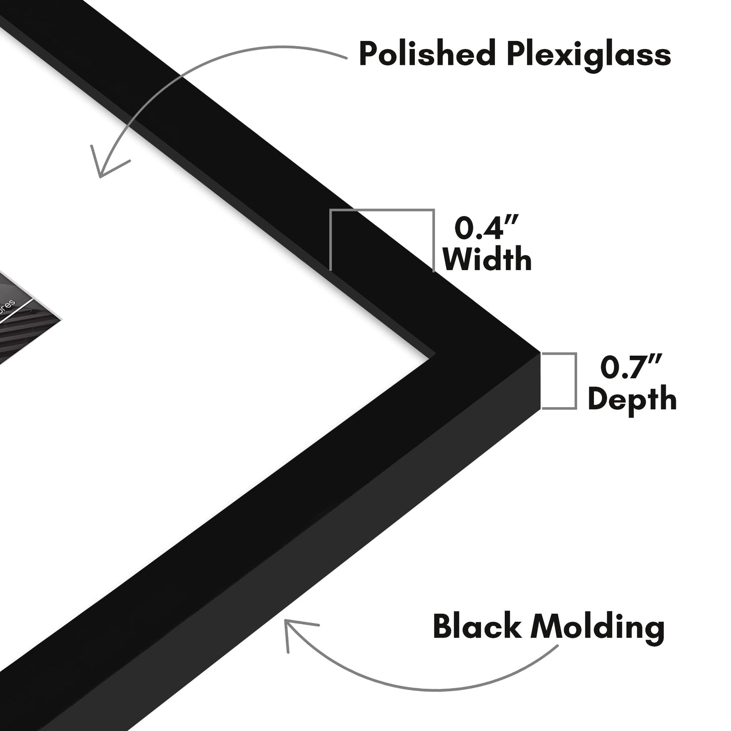 Americanflat 14x14 Picture Frame with Polished Plexiglass - Use as 4x6 Frame with Mat or Display 14x14 Photo Without Mat - Streamline Collection - Thin Border Square Frames for Wall Display - Black