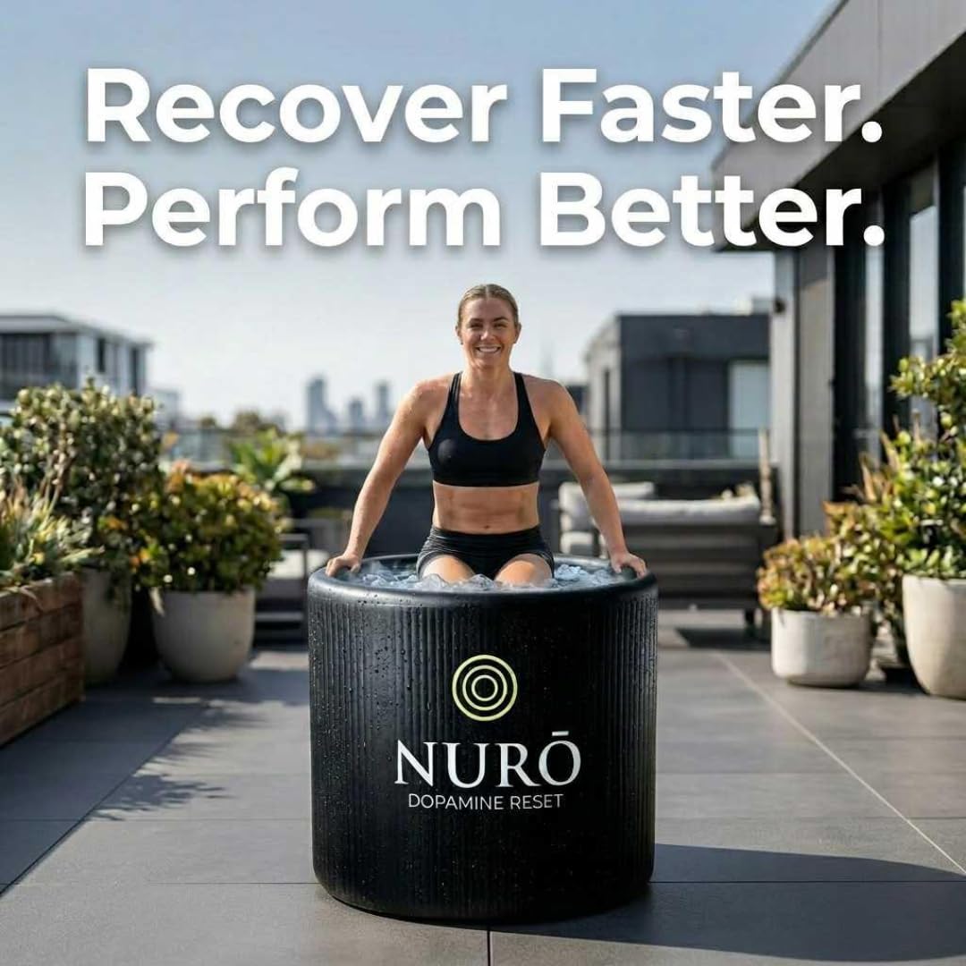 NURŌ Cold Plunge Tub for Ice Bath Recovery – Insulated Ice Bath, Portable Cold Therapy Tub, 100 Gallon, Black