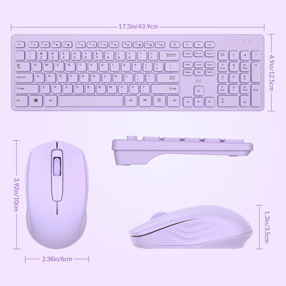 Wireless Keyboard and Mouse Combo - Rii Standard Office PC Keyboard and Optical Wireless Mice (Black)
