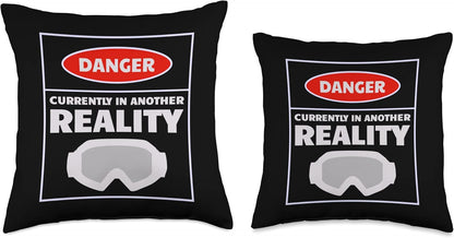 Danger Currently In Another Reality, 2024 Fun VR Gamer Gift Throw Pillow