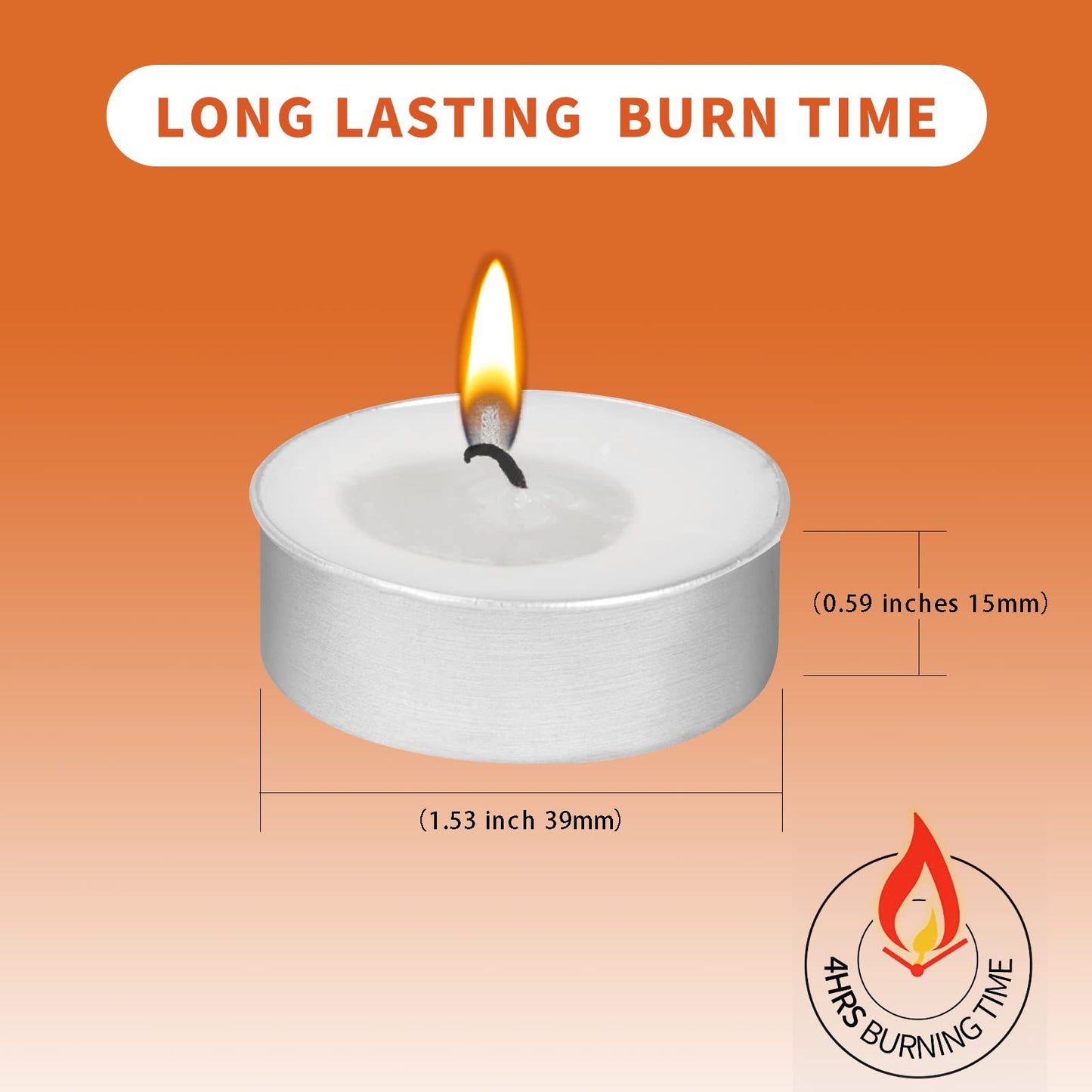 AlterEgo Unscented Tea Lights - 300 Pack Tealight Candles - 4+ Hour Burn Time - Clean-Burning White Palm Smokeless Votive Tealights Candles for Home, Shabbat & Anniversaries (300Packing)