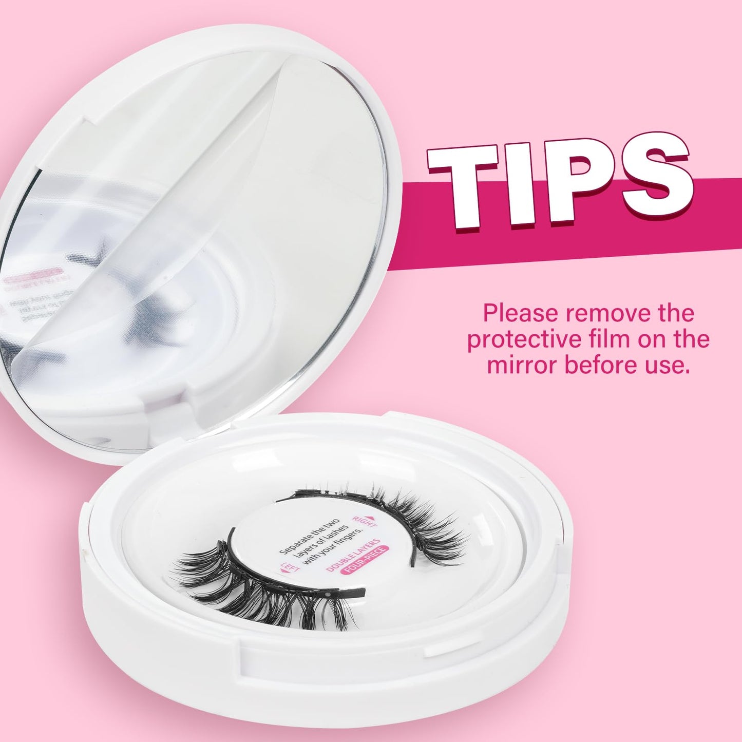Magnetic Eyelashes With Applicator Long Lasting and Reusable Magnetic Lashes Kit 4Pcs Magnets Per Piece No Glue Needed False Eyelashes Waterproof,Cruelty Free,Easy To Wear(1pair,Charm)