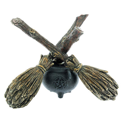 Nemesis Now B1867F6 Broomstick Crystal Ball Crystal Ball Holder 16cm Brown