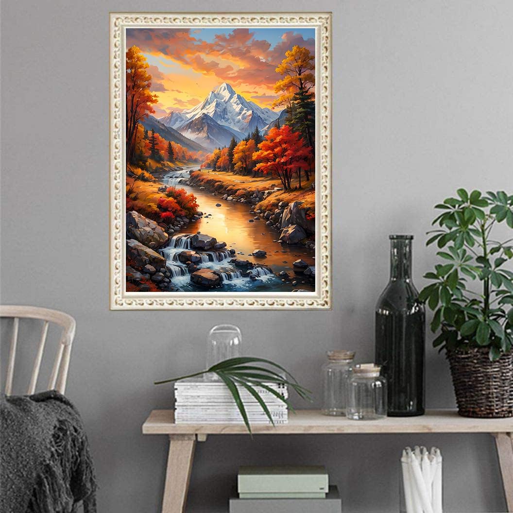 KEUASDV Diamond Painting Kits for Adults, Forest Landscape 5D DIY Diamond Art Kits Full Drill Diamond Dots for Gift Wall Decor and Relaxation Gem Arts 12x16 inch
