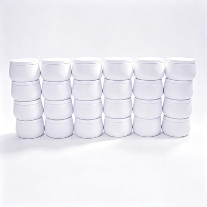 HOMAMAMOON 24 Pack Candle Tins for Making Candles, 8 oz Matte White Empty Candle Jars with Lids, Premium Seamless Metal Candle Containers Jars for DIY Craft, Small Business,Travel, Storage & Gifts