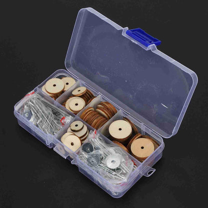 Luatoxry Doll Joints, 50 Sets Movable Joints Pin, Wood Doll Neck Joint Cushion with Iron Clip and Ring, 0.5-0.8in Doll Making Cotter with Storage Box for DIY Craft Teddy Bear