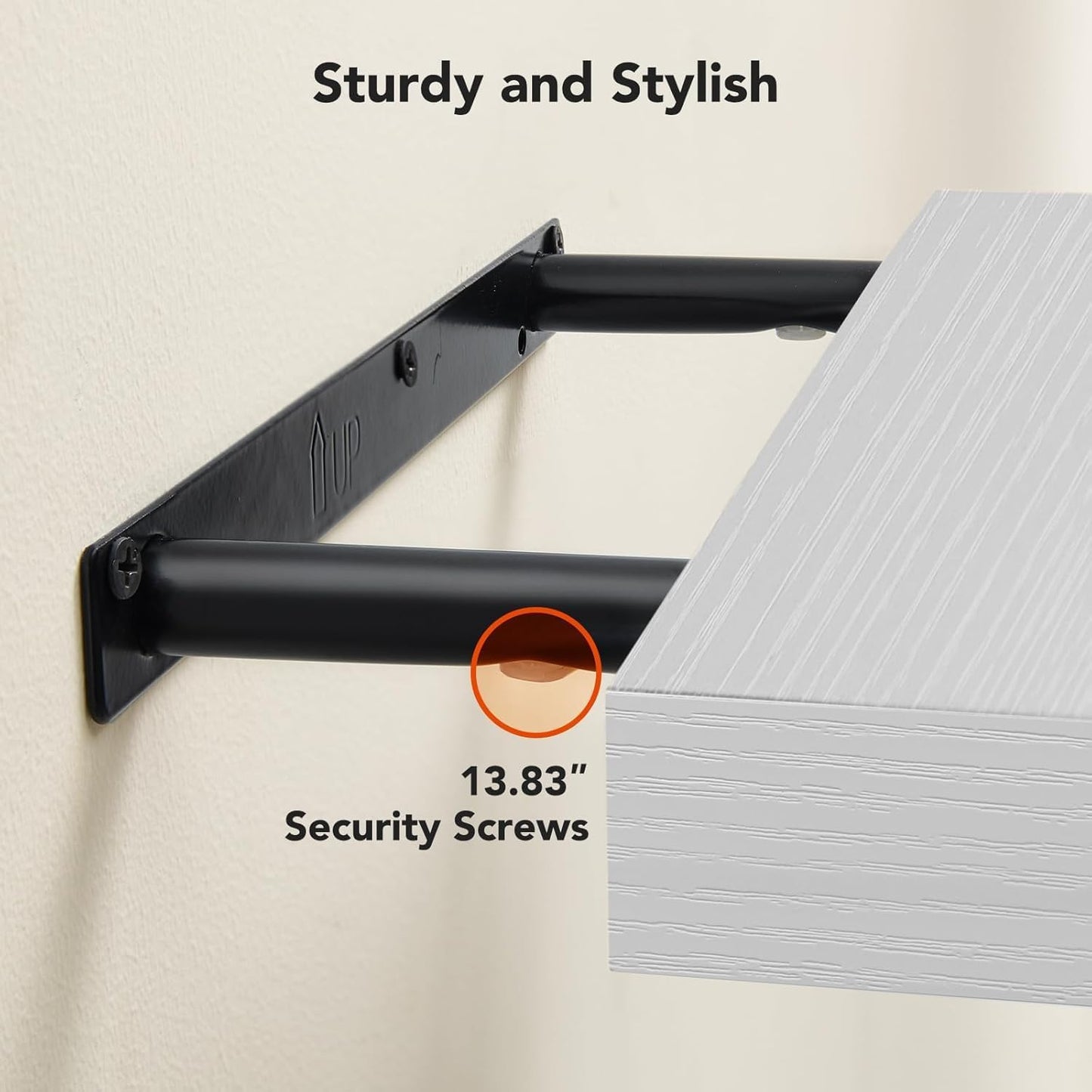 15 7 Inch Set 2 AMADA HOMEFURNISHING Floating Shelves Wall Mounted, x Wall Shelves for Bathroom, Bedroom, Living Room