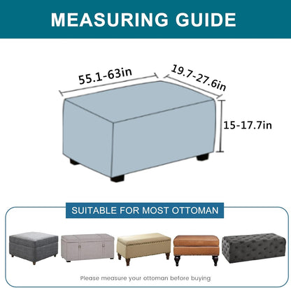 55"-63" 06 KRFOONN Stretch Ottoman Cover Slipcovers Rectangle Fit Length Footrest Stool Covers Printed Ottoman Cover