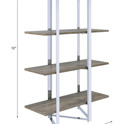 KCSWKJ Chrome Finish Bookshelf