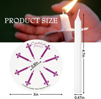 YOROXRG 200 pcs Church Candles with Drip Protectors for Devotional Candlelight Vigil Service, Unscented White 5" H X 1/2" D, No Smoke, Shabbat, Praye