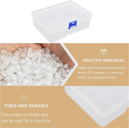 CHILDHOOD 2 Pack Clear Plastic Clip Box, Small Crayon Box Containers with Lids, 6.5 x 4.5 Inches