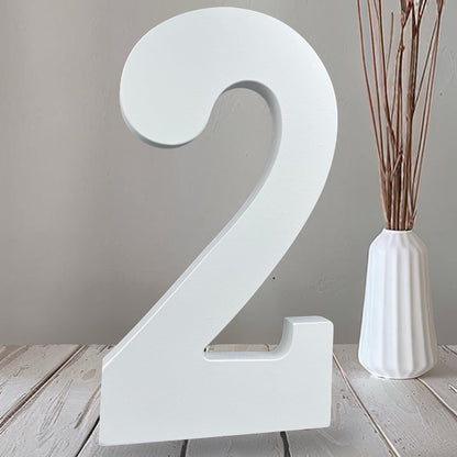 AOCEAN 10 Inch White Wood Numbers Unfinished Wood Number for Wall Decorative Standing Numbers Slices Sign Board Decoration for Craft Home Party Projects (2)
