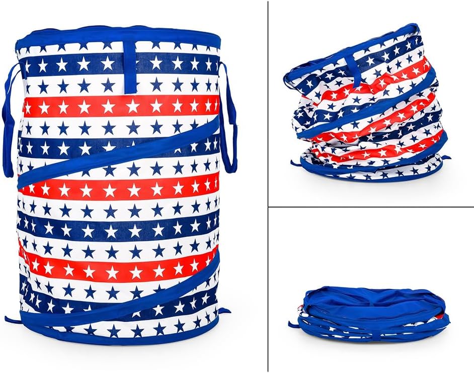 30-Gal. (51993) Camco Life is Better at The Campsite RV Pop-Up Utility Container - Features Red, White, and Blue