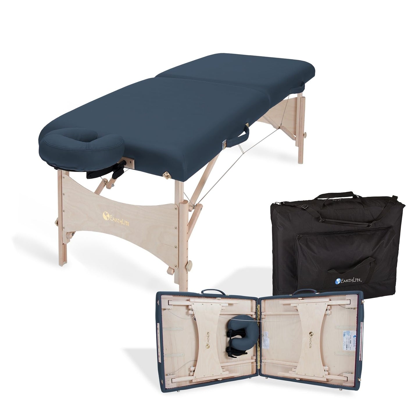EarthLite Harmony DX Portable Massage Table Package, Includes Table + Face Cradle + Carrying Case, 30" x 73", Agate